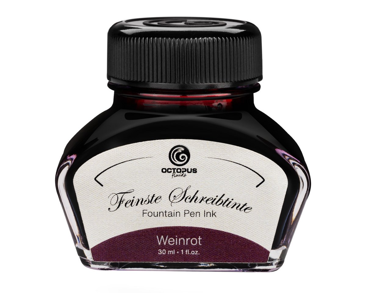Schreibtinte im 30 ml Glas, Weinrot