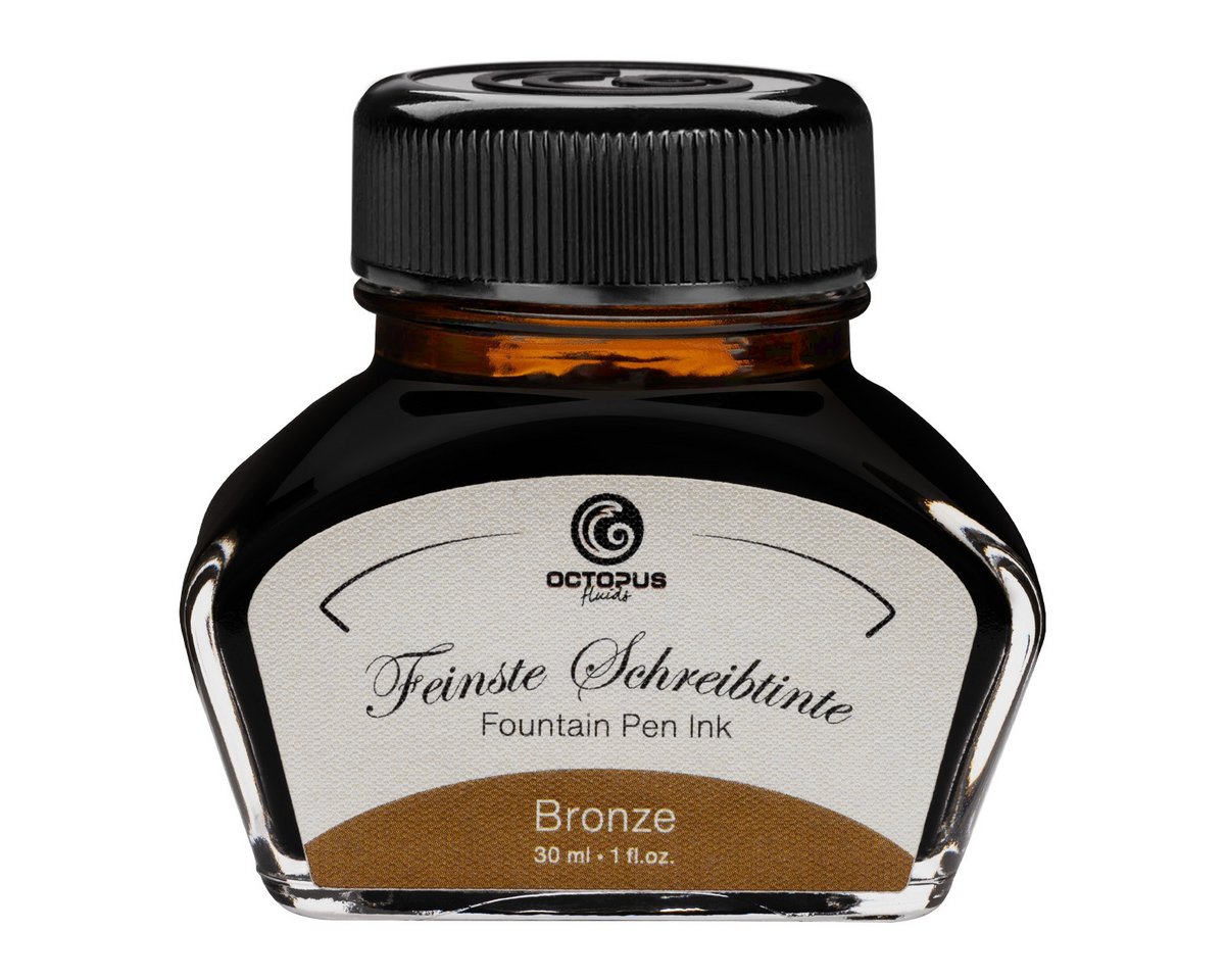 Schreibtinte im 30 ml Glas, Bronze